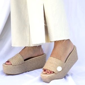 Open toe espadille platform sandals